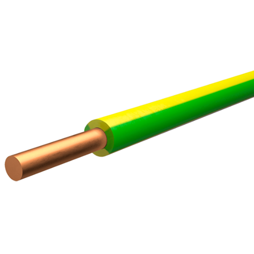 Провод ПУВнг(А)-LS 1х4 желто зеленый однопроволочный | код. | Дмитров-Кабель ( 100м. )