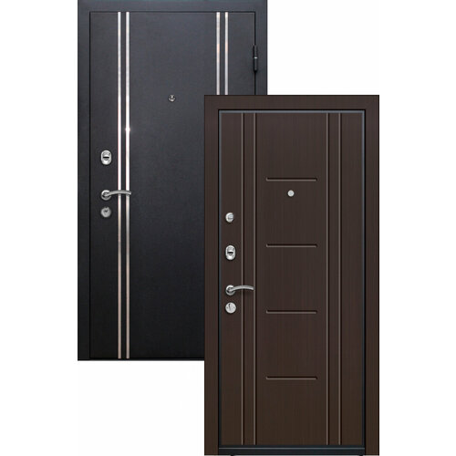 Стальная дверь Легран Волкодав База 57 Мюнхен чёрный бархат/Мюнхен венге