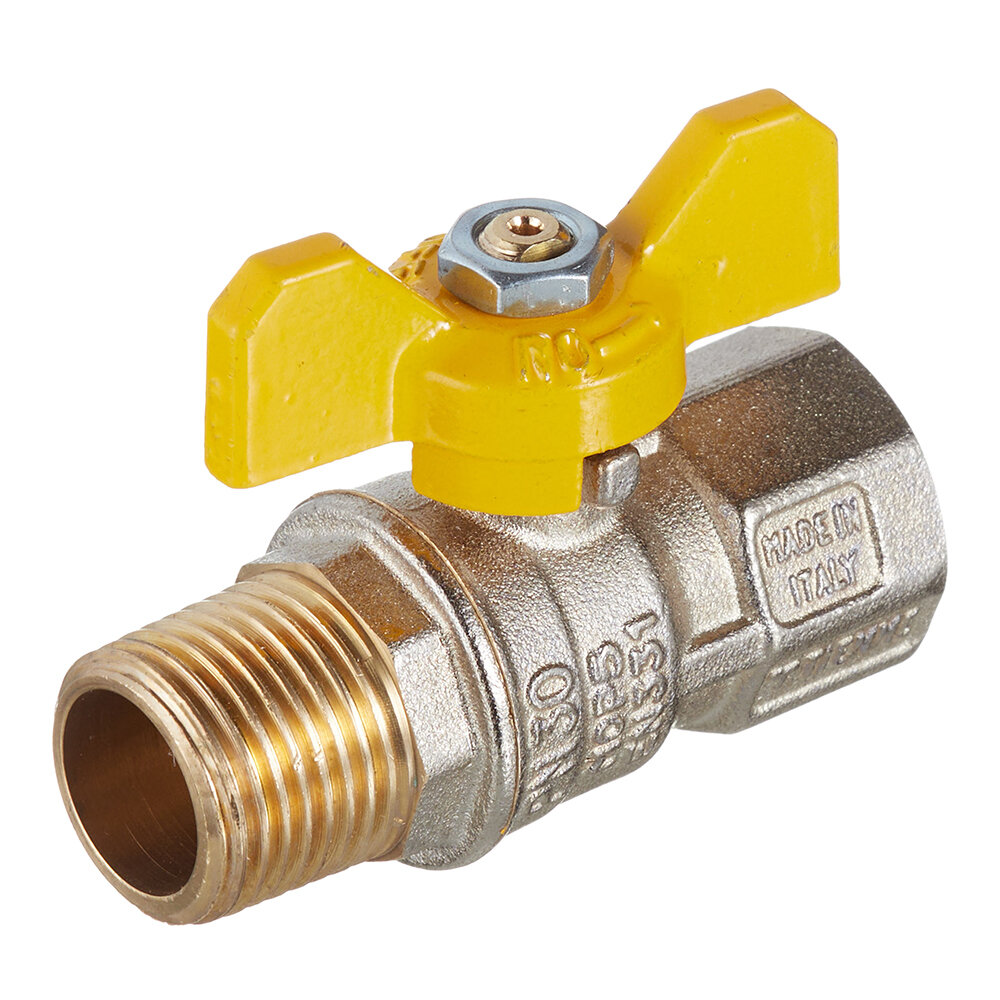 фото Кран шаровой газовый Tiemme 1/2 ВР(г) х 1/2 НР(ш) бабочка
