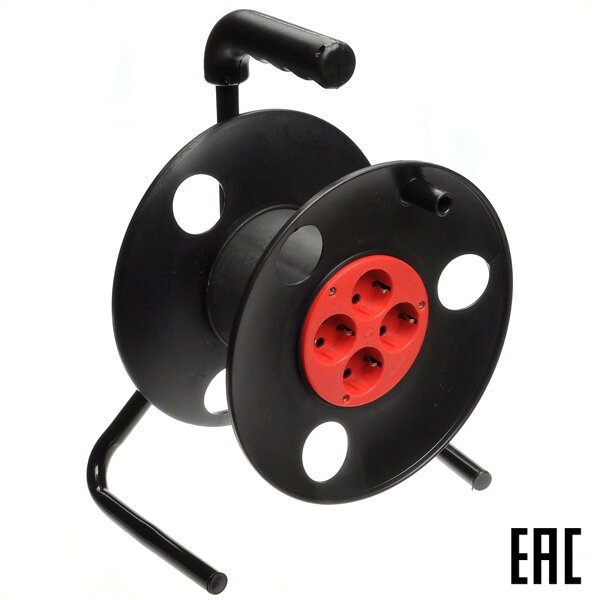 фото Катушка пластик У1С-4, 4 роз. "евр" IP20 D=270мм Ш=120мм МПП Удлинитель