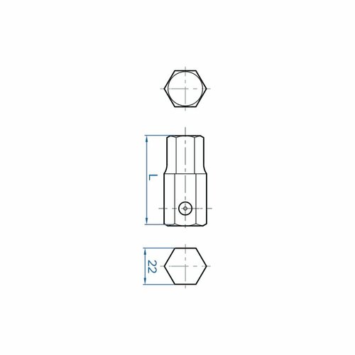 Насадка ударная торцевая 3/4, HEX, 19 мм, L = 54,5 мм KING TONY 195419H