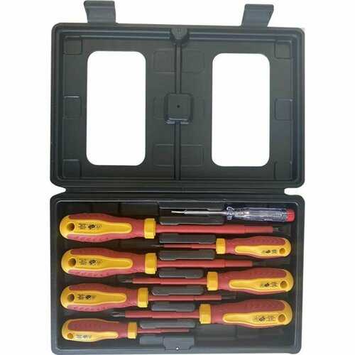 Набор изолированных отверток BIST в пластиковом футляре 8 шт, Cr-V, VDE, SL 0.5x3.0x75 BWD541B