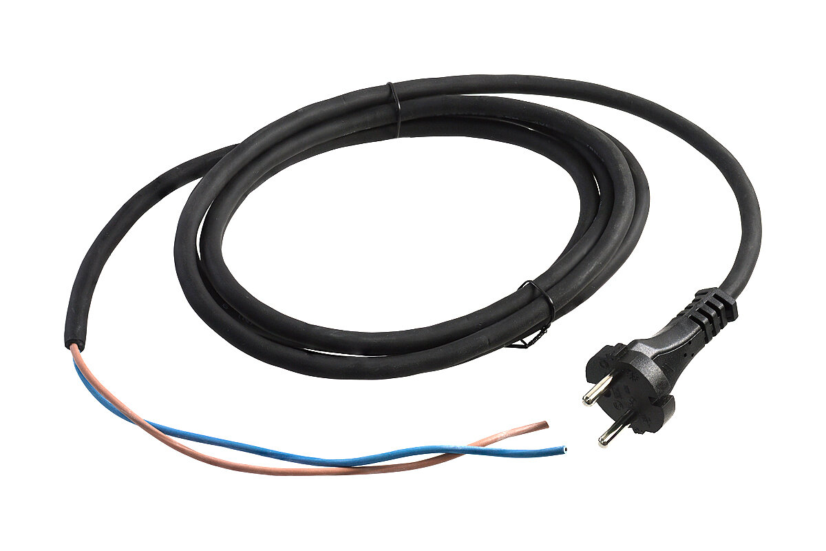 фото Кабель сетевой 2x1.00кв. мм 2.5м прорезиненный (d шнура-8.8мм) для фрезера MAKITA 3612