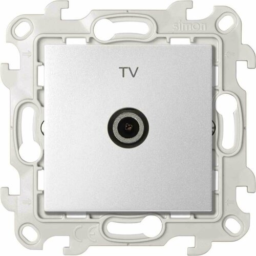 Simon 24 алюминий Розетка TV одиночная Harmonie, Simon, арт.2450477-033 розетка tv одиночная цвета алюминий s24 harmonie simon 2450477 033 1 шт