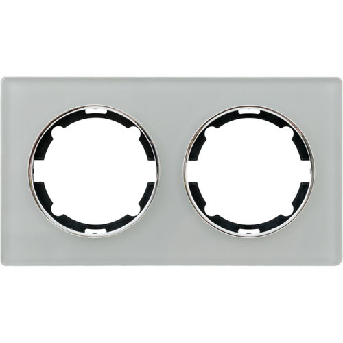 Рамка горизонтальная стеклянная двойная, цвет серый