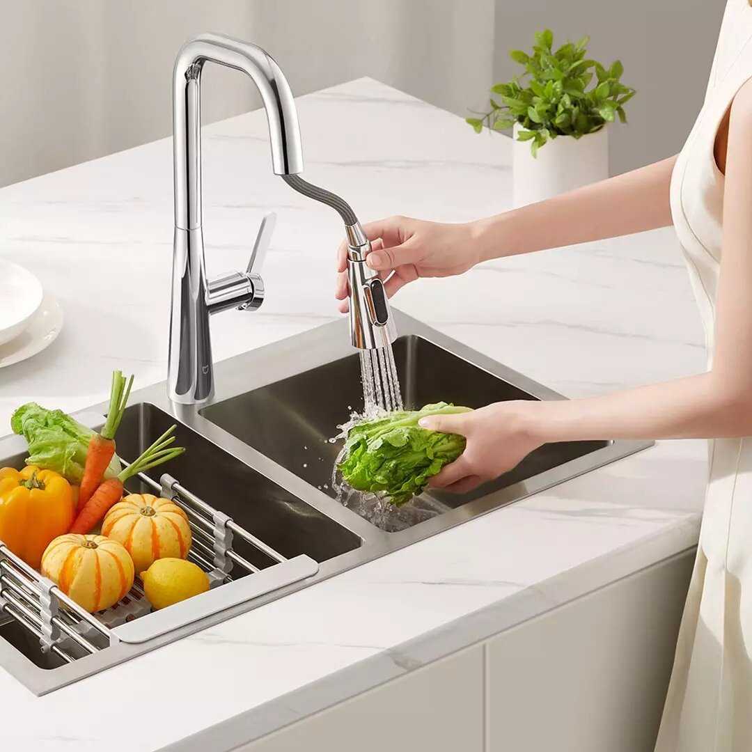 Выдвижной кухонный смеситель Xiaomi Mijia Pull-out kitchen Faucet S1 (MJCLSCFLT01DB) - фотография № 5