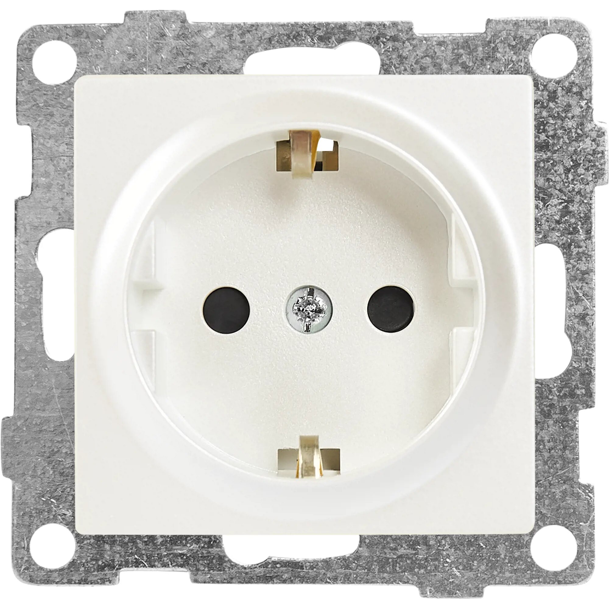 фото Розетка встраиваемая Gusi Electric с заземлением с защитной шторкой цвет жемчуг