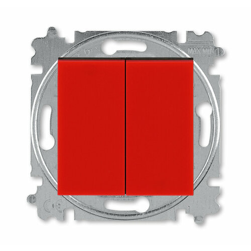 ABB EPJ Levit краcный / дымчатый чёрный Выключатель 2-клавишный
