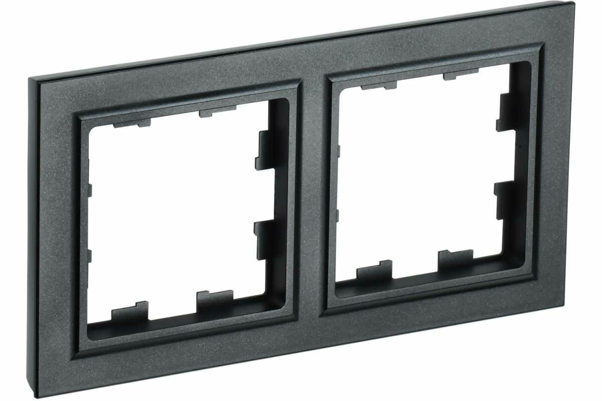 фото Рамка двухместная IEK BRITE черный (2 шт)