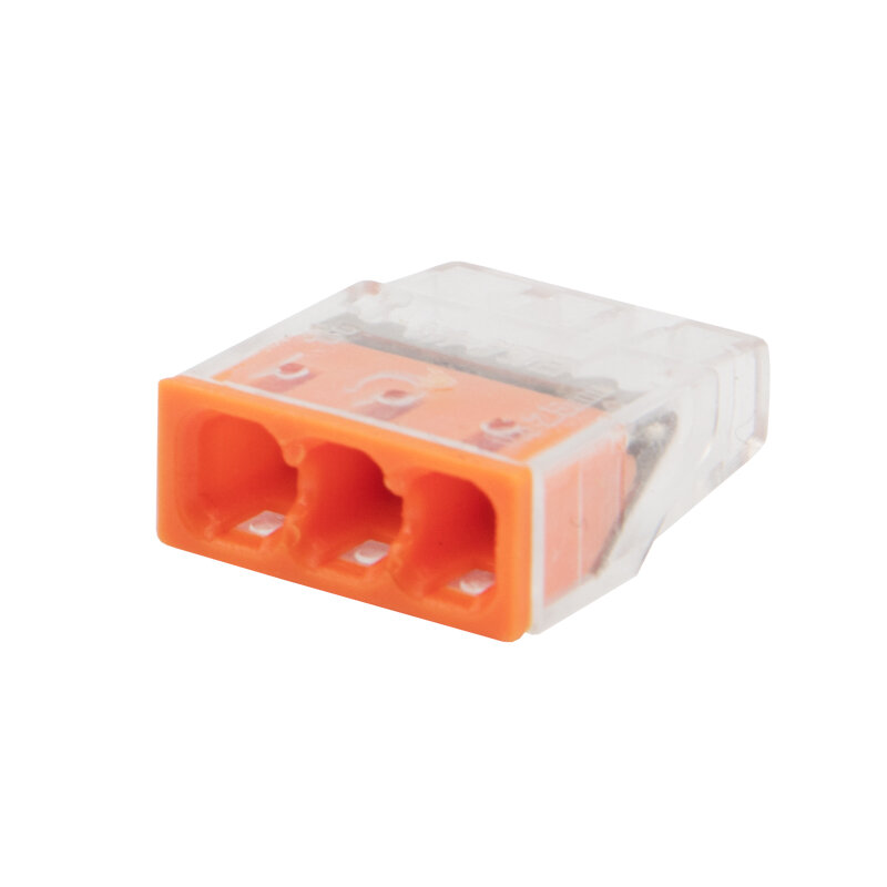 фото Экспресс-клемма REXANT СМК 2273-203, 3-проводная 0.5-2.5 мм², прозрачная, блистер (5 шт./уп.) 07-3212-5