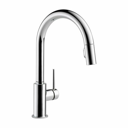 Кухонный смеситель Delta Faucet 9159-DST Trinsic Single Handle Pull Down Kitchen Faucet, Chrome кухонный смеситель аква про 2 хром 432