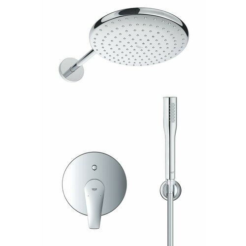 Душевая система с тропическим душем Grohe BauEdge New Professional 250 Stick, хром ручной душ potato р9027 хром