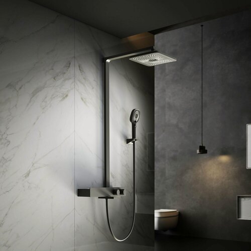 Изображение товара Душевая стойка Vincea Инспаер (Inspire) VSFS-3I13TMB термостатическая с изливом, черный