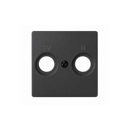 Simon S82 Concept Матовый черный, Накладка для розетки R-TV+SAT с пиктограммой TV R, Simon, арт.8200053-098