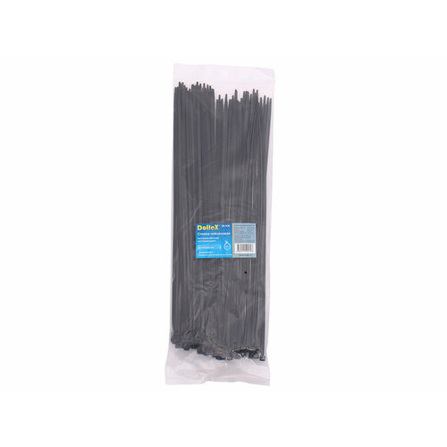 Хомут пластиковый-стяжка 4х300 нейлоновая (уп. 100 шт.) черный DOLLEX SN-430 стяжка белая 4х300 электро