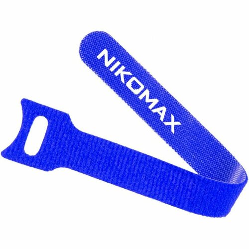 Стяжка-липучка NIKOMAX с мягкой пряжкой, 150x12 мм, синяя, 10 шт. NMC-CTV150-12-SB-BL-10
