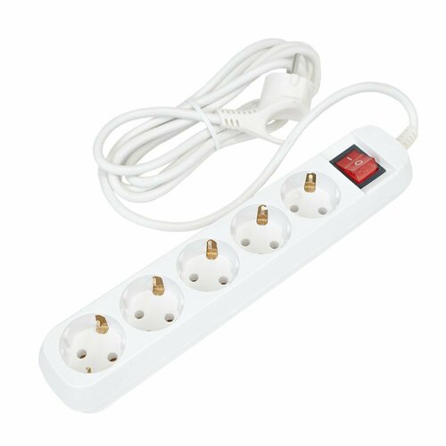 Удлинитель ONVOLT 5 гнезд с заземлением с выключателем 3500 Вт 3 м