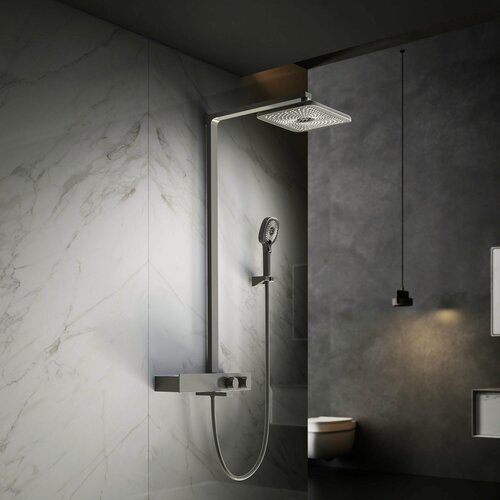 Изображение товара Душевая стойка Vincea Инспаер (Inspire) VSFS-3I13TGM термостатическая с изливом, вороненая сталь