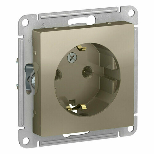 Розетка 2P+E, 16А, шампань ATLAS DESIGN