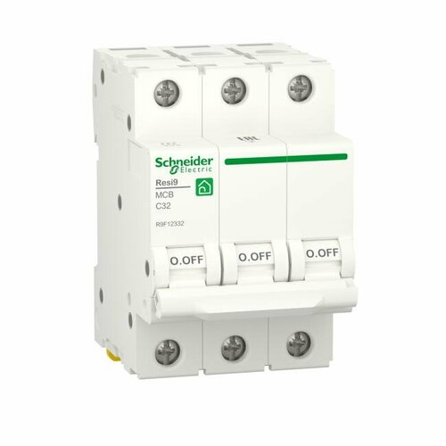 Выключатель автоматический Schneider Electric R9F12332 RESI9 автоматический выключатель (АВ) С 32А 3P 6000A автоматический выключатель schneider electric resi9 ав с 63а 2p 6000а r9f12263