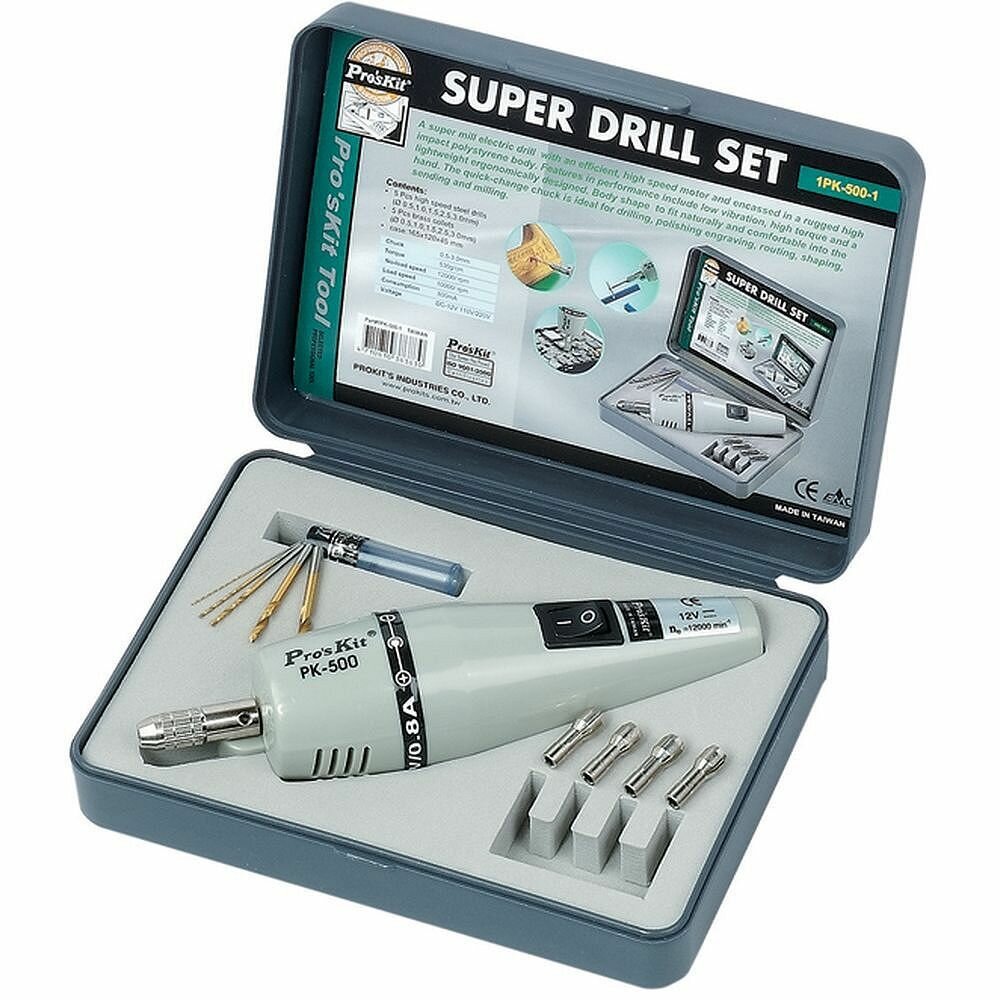фото Профессиональная компактная ручная дрель 1PK-500-1 Pro'sKit