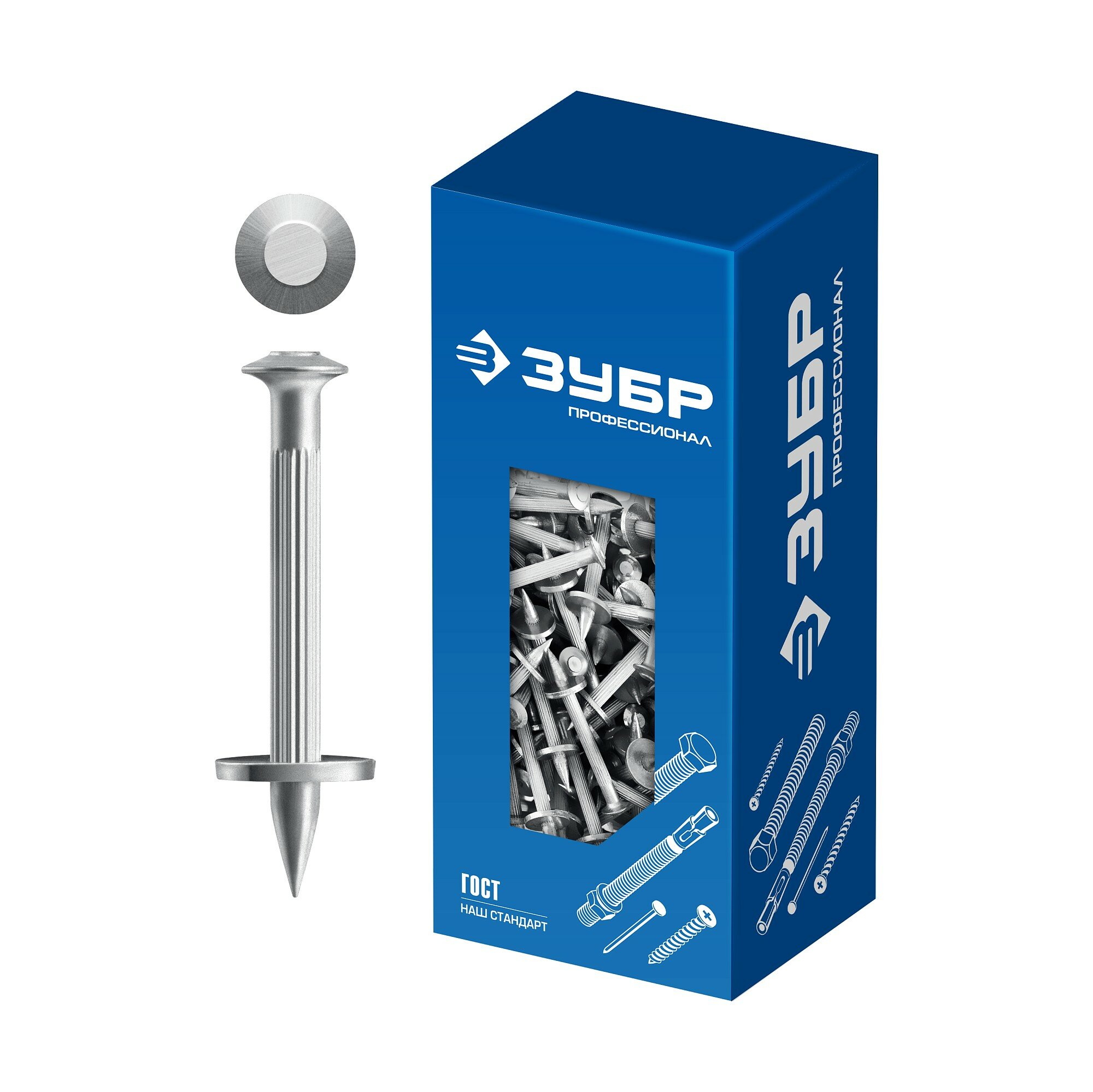 фото ЗУБР ДГМ 30 х 3.7 мм, дюбель-гвоздь монтажный, цинк, 1 кг (3063-37-30-1)