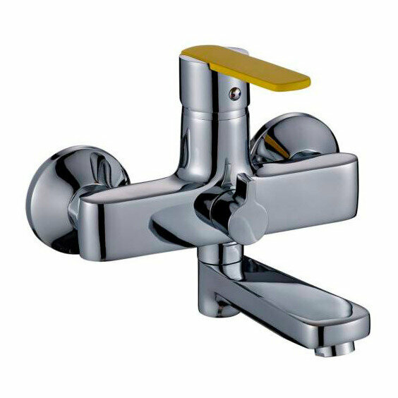 фото Смеситель для ванны с коротким изливом Potato желтый, Хром (P30238-10)