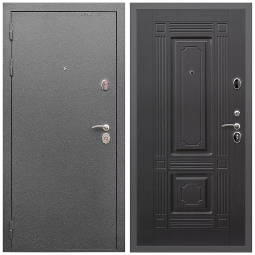 Дверь входная Армада Оптима Антик серебро / ФЛ-2 Венге МДФ панель 16 мм с фрезеровкой
