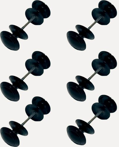 Изображение товара Ручка-кнопка дверная РДК черная (комплект 6 штук)