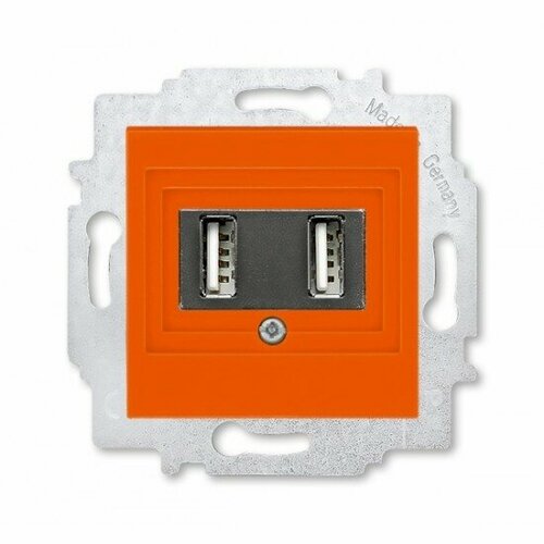 USB зарядка двойная ABB Levit оранжевый | код 2CHH290040A6066 | ABB (1 шт.) abb 1sda066274r1