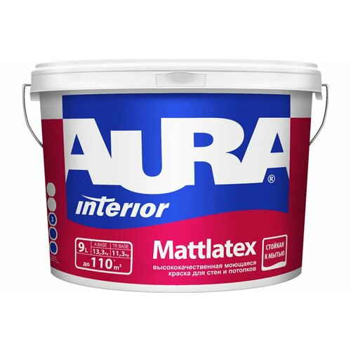 Краска Aura Mattlatex 9л K0340