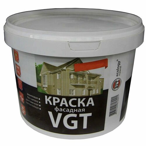 Краска ВД VGT Белоснежная фасадная унив. 3кг(4)