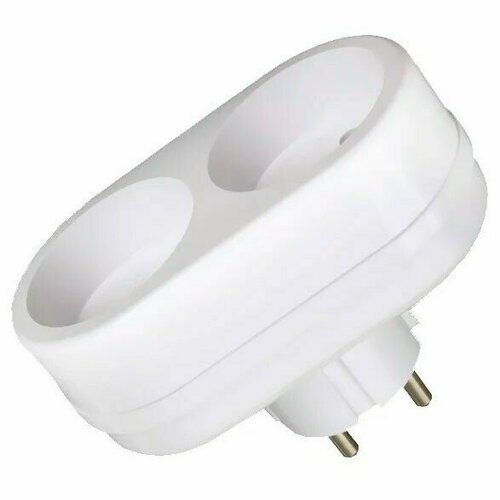 Разветвитель (сетевой адаптер) 2 гнезда без заземления 6/10А 220В