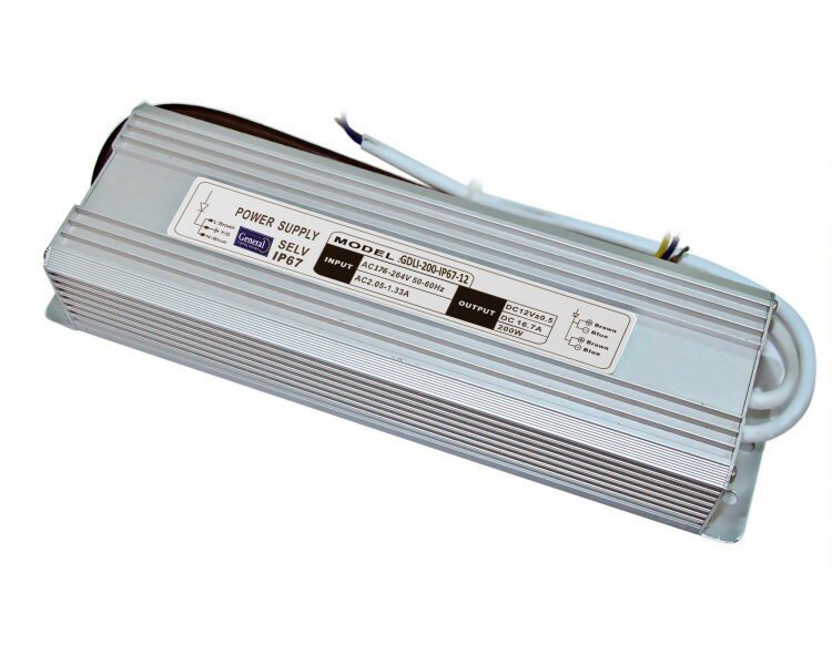 General драйвер (блок питания) для светодиодной ленты 12V 200W IP67 252*72*45 GDLI-200-IP67-12 513600