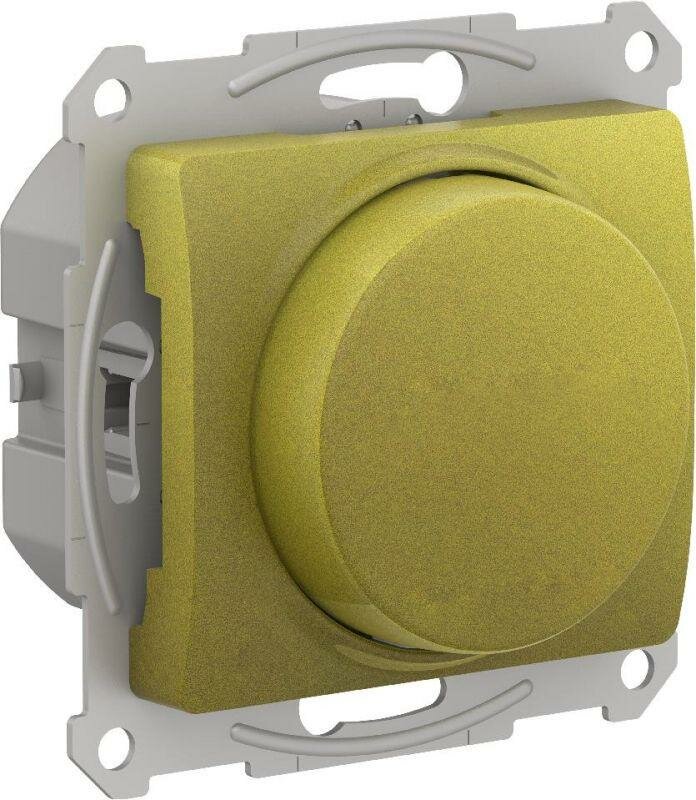 Светорегулятор поворотно-нажимной LED RC 315Вт Systeme Electric (Schneider Electric) Glossa, фисташковый - фото №1