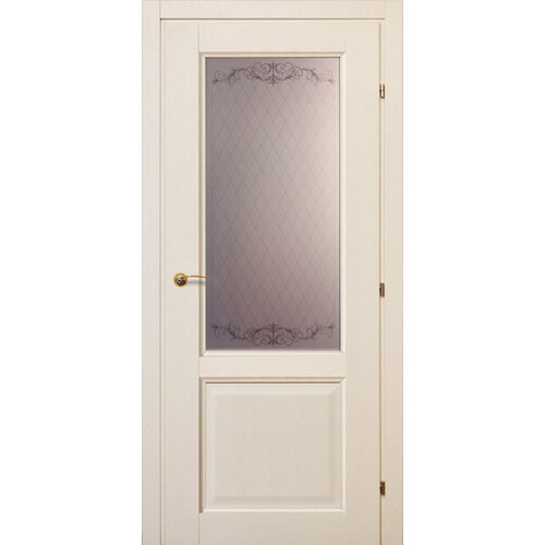 Межкомнатная дверь Краснодеревщик 6324 стекло Кружевное дуб белый межкомнатная дверь альберо марсель стекло дуб нордик