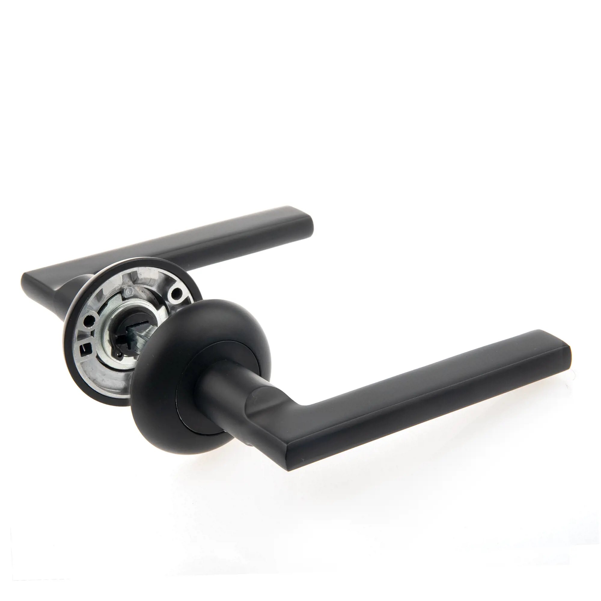 Дверные ручки Armex H-14050-А-BLM без запирания цвет матовый черный