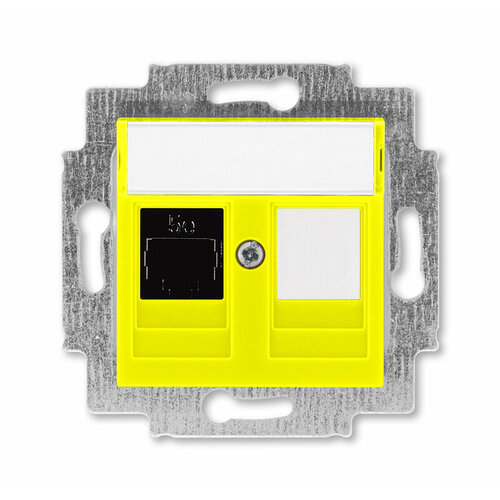 ABB EPJ Levit жёлтый / дымчатый чёрный Розетка компьютерная RJ45 кат,5e+заглуш, , жёлтый