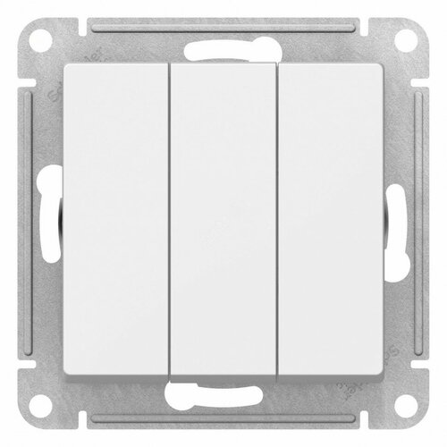 SE AtlasDesign Белый Выключатель 3-кл. сх.1+1+1, 10АХ, механизм