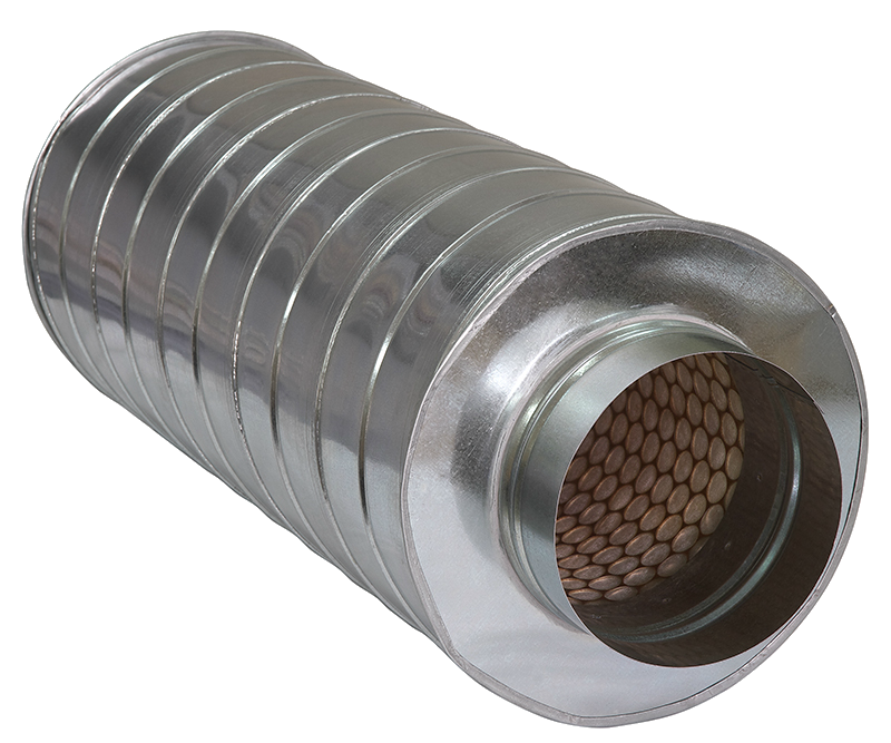 Шумоглушитель круглый цинк ф125 - 600 (ст. оц.070) ВЕНТСТОР