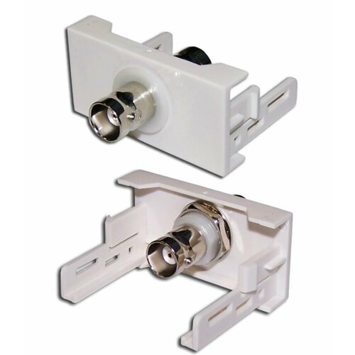 Lanmaster Вставка Mosaic 22.5x45 с BNC-адаптером BC-009, LAN-WA-LP-BNC-WH