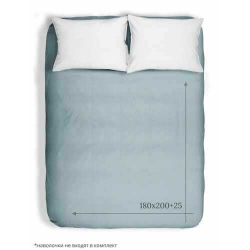Простыня на резинке 180х200+25, поплин, 100% хлопок, однотонная, ледяная нежность