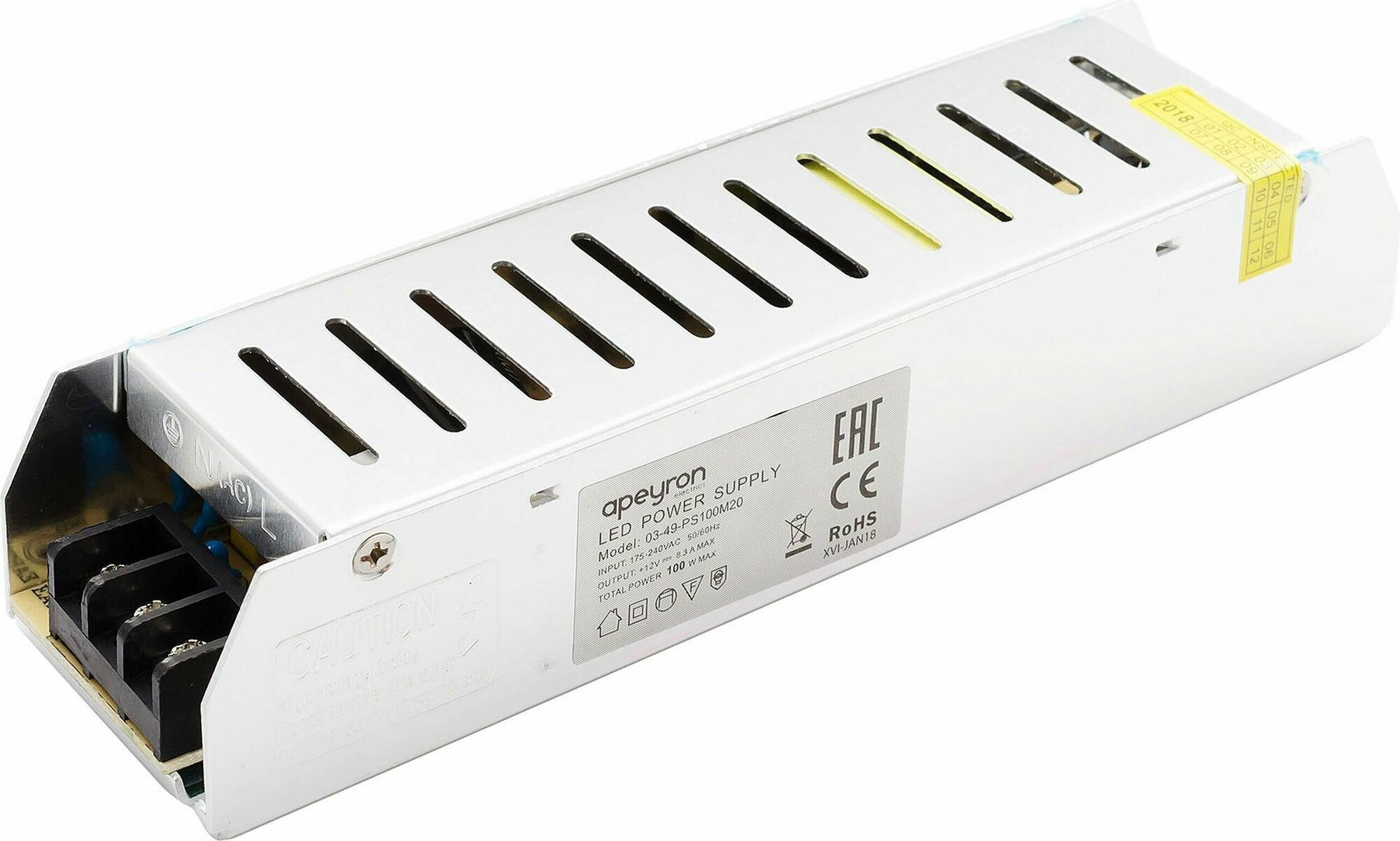 Блок питания для светодиодной ленты Apeyron Electrics 03-49 100 Вт 12 В 83 А