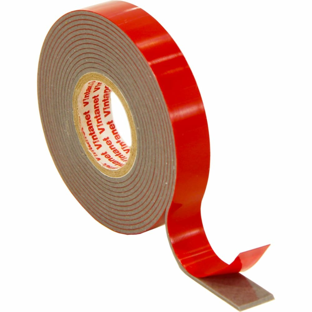 фото VINTANET Двусторонняя клейкая монтажная термостойкая акриловая лента VN1105, 12 мм х 2 м VN1105122