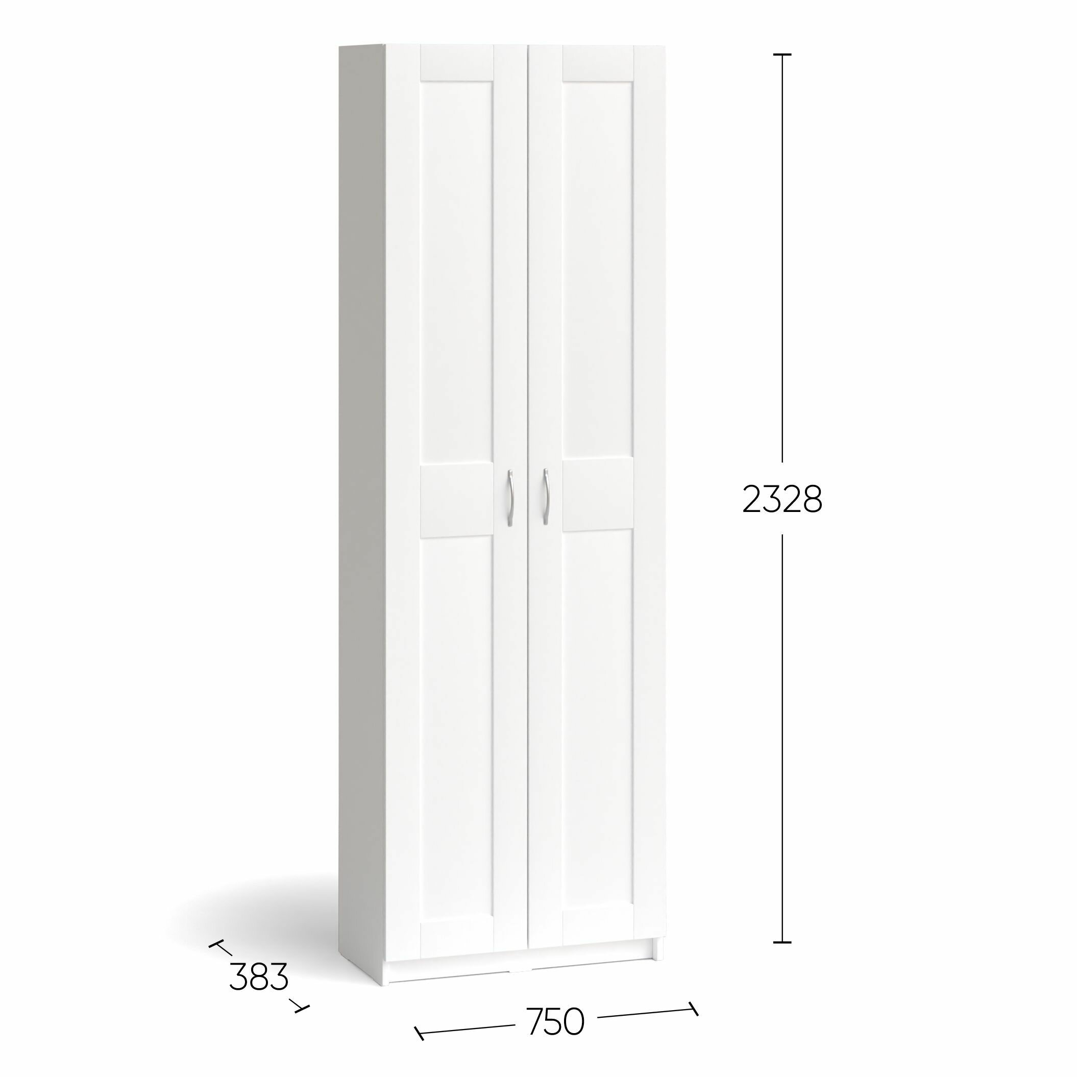 Шкаф ГУД ЛАКК Макс, 2 двери, 75х38х233 см, белый