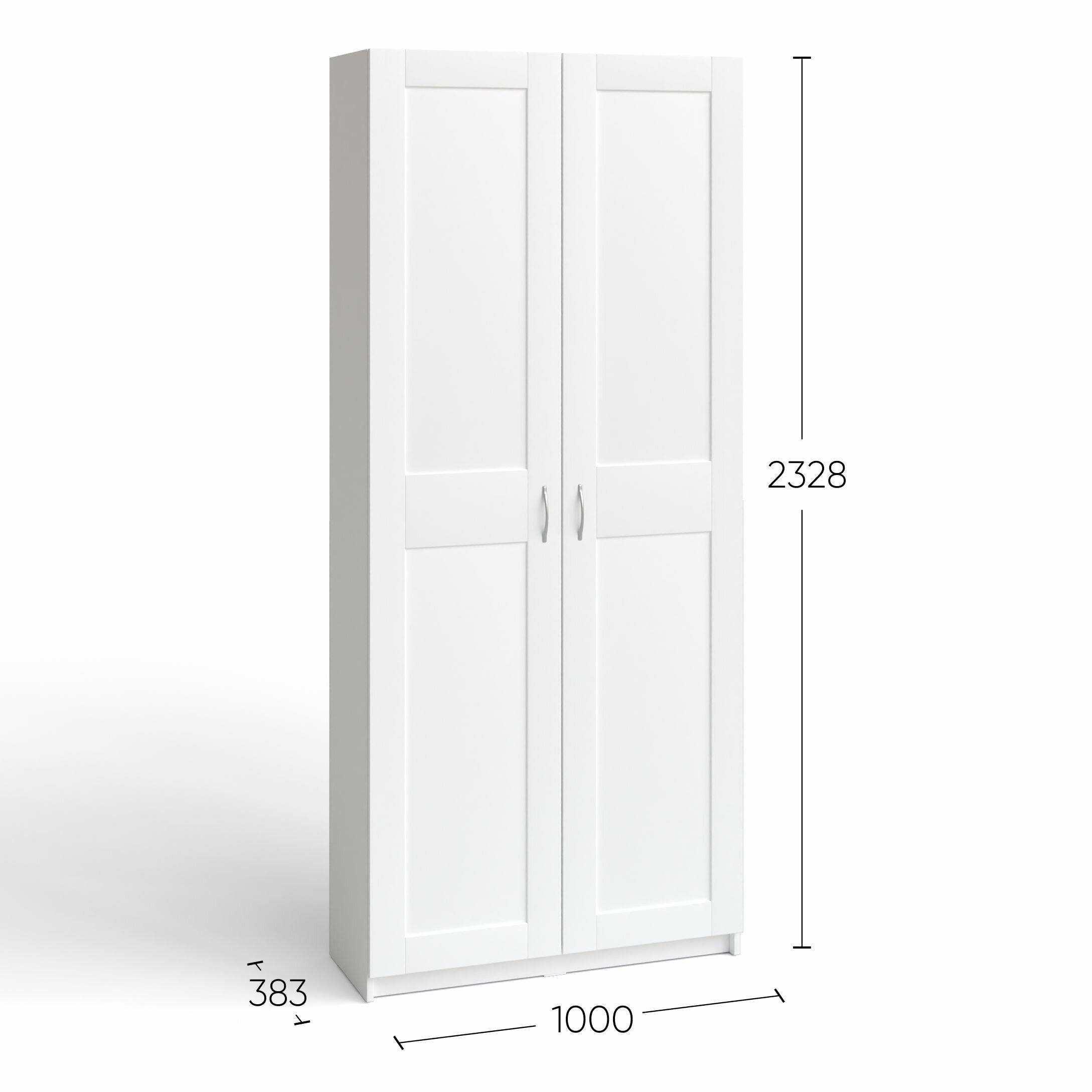 Шкаф ГУД ЛАКК Макс, 2 двери, 100х38х233 см, белый