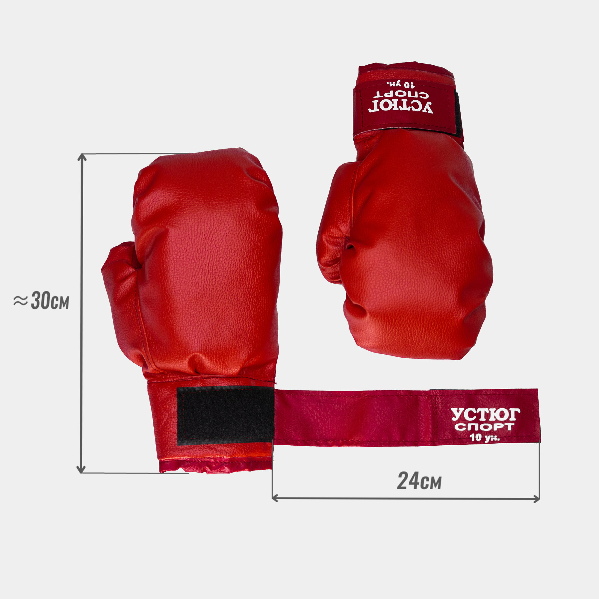 Боксерские перчатки Устюг Спорт 10 унций, красный