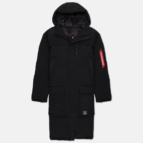 Пуховик ALPHA INDUSTRIES, силуэт прямой, подкладка, размер l, черный