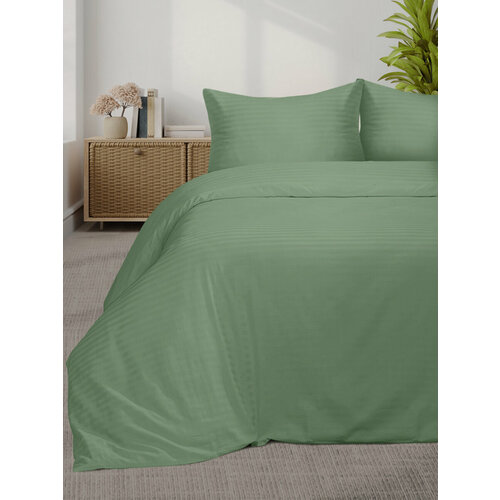 Постельное белье 2-спальное The Дом, Полисатин, Лавровый лист зеленый, зелeный, размер 2, спальный