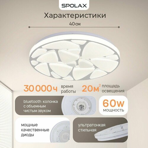 Люстра потолочная светодиодная с пультом на кухню в спальню в детскую комнату в зал в прихожую 60w